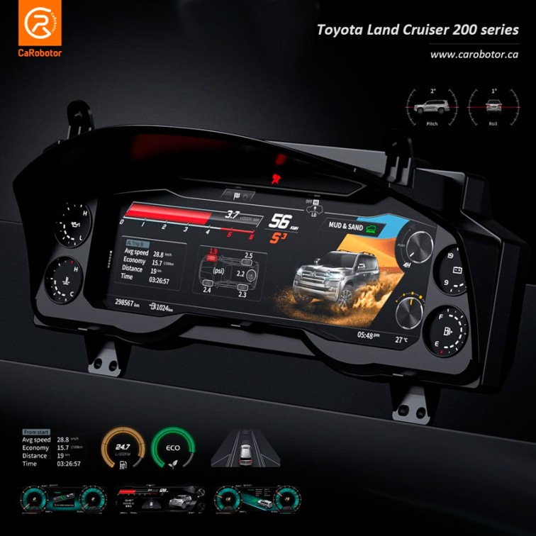 CaRobotor для Toyota Land Cruiser 200 07-15, электронная панель приборов